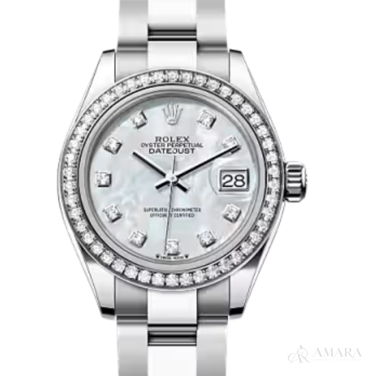 Rolex Lady-Datejust – White Dial & Diamond Detail - view 2