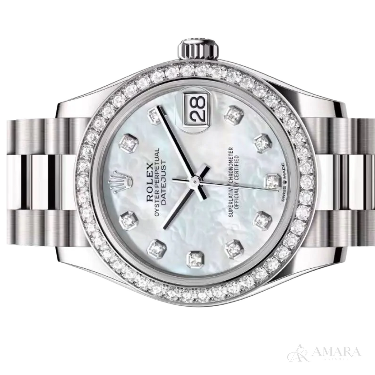 Rolex Lady-Datejust – White Dial & Diamond Detail - view 3