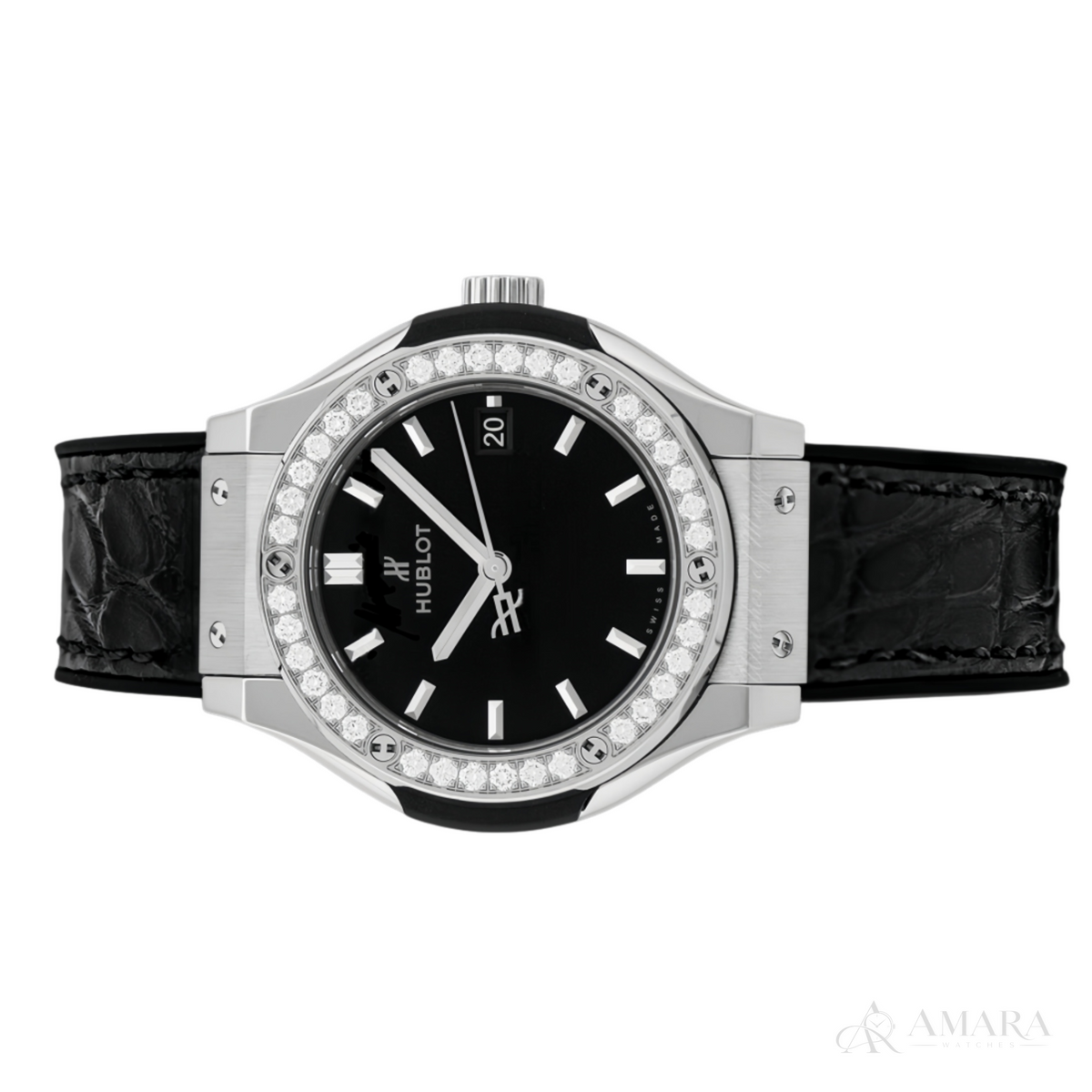 Hublot Classic Fusion Ladies Watch – Black Dial & Diamond Detail - view 2