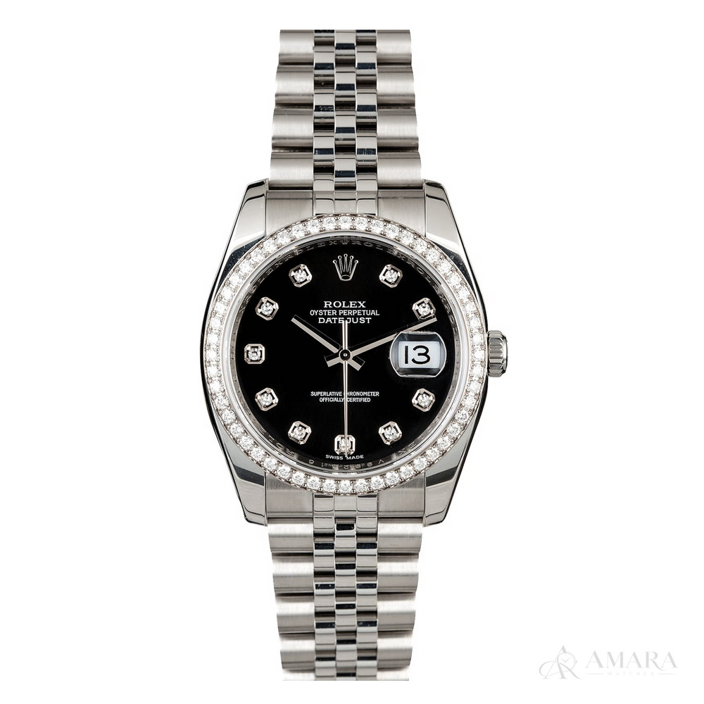 Rolex Lady-Datejust – Black Dial & Diamond Bezel