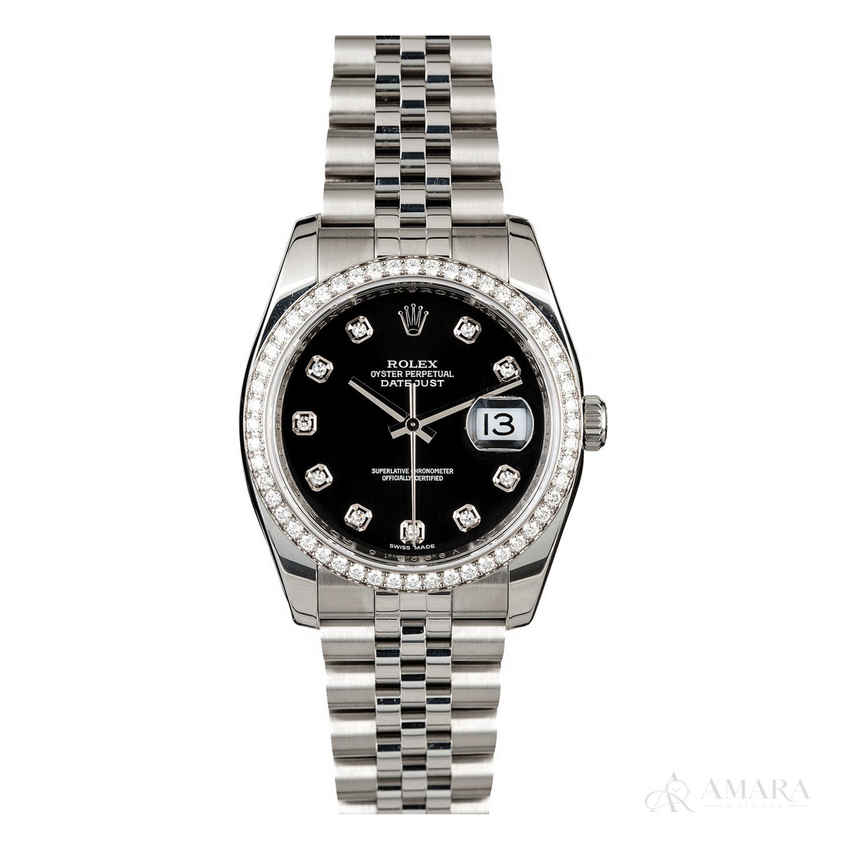 Rolex Lady-Datejust – Black Dial & Diamond Bezel