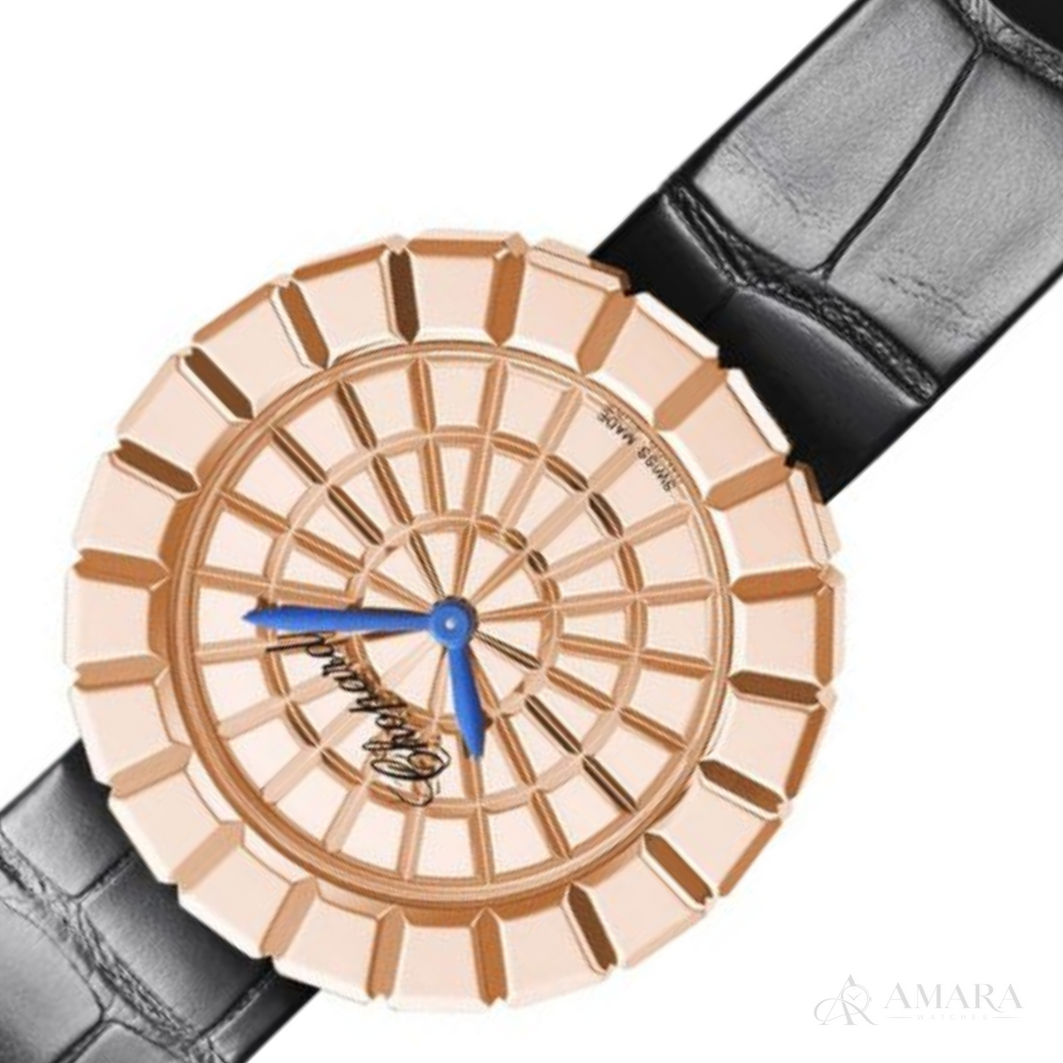 Chopard Ladies Watch – Mosaic Dial & Textured Leather Strap - view 4