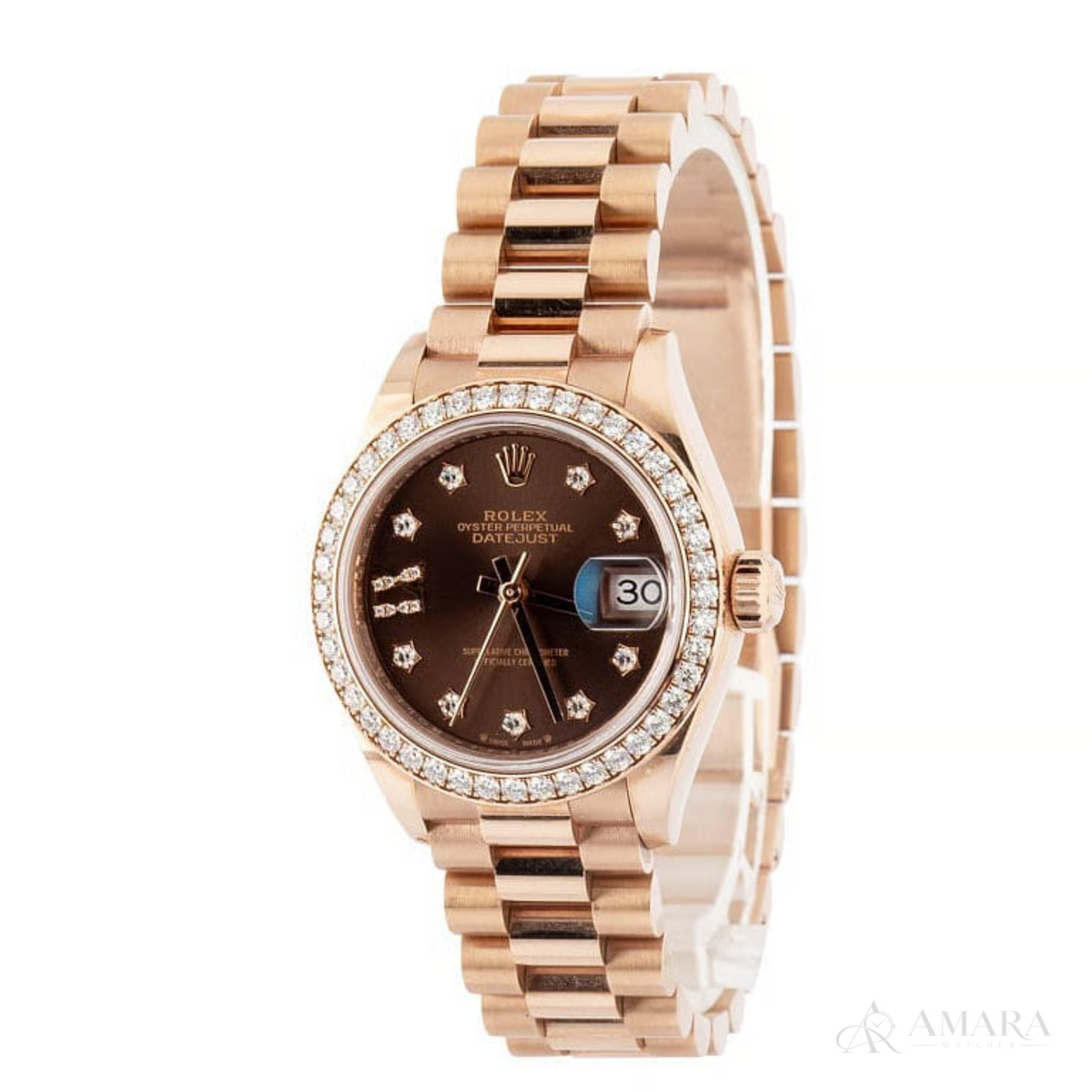 Rolex Lady-Datejust – Everose Tone & Diamond Detail