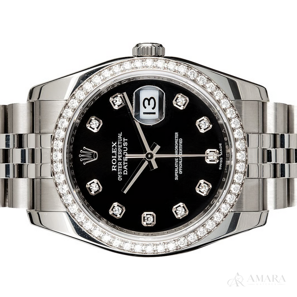 Rolex Lady-Datejust – Black Dial & Diamond Bezel - view 3