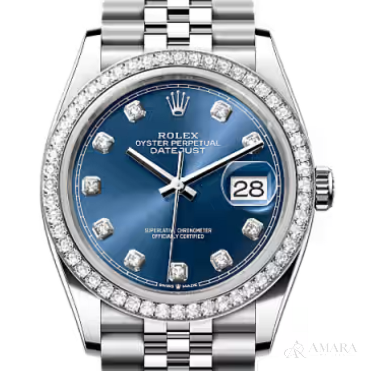 Rolex Lady-Datejust – Blue Dial & Diamond Detail - view 3