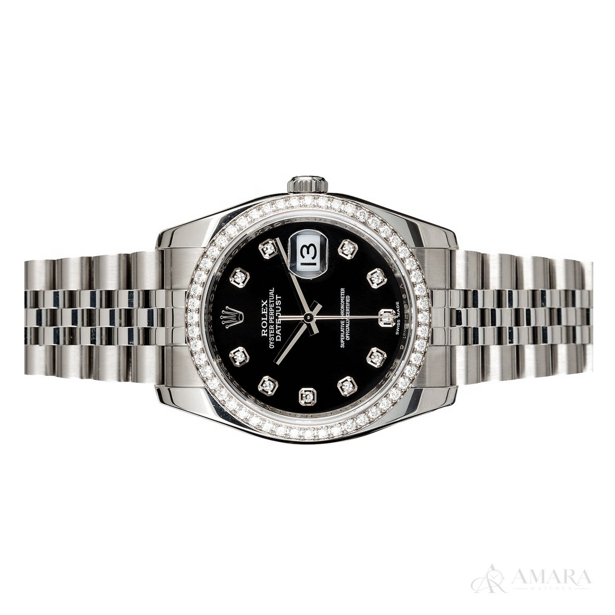 Rolex Lady-Datejust – Black Dial & Diamond Bezel - view 2