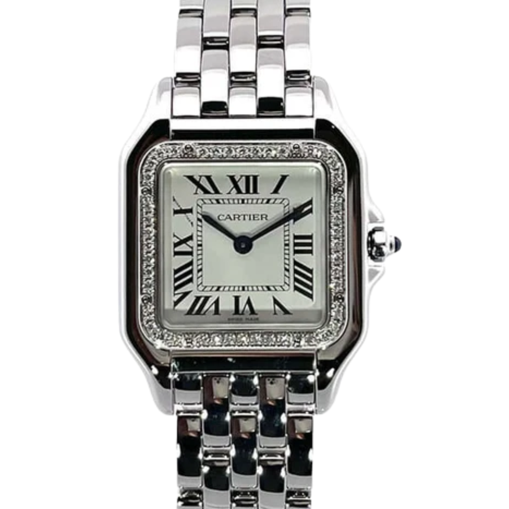 Cartier Panthère Ladies Watch – Silver Tone & Diamond Detail