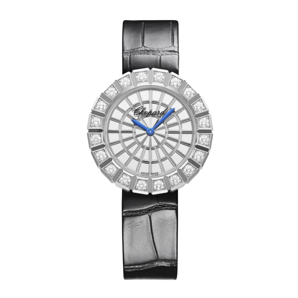 Chopard Ladies Watch – Diamond Detail & Black Leather Strap