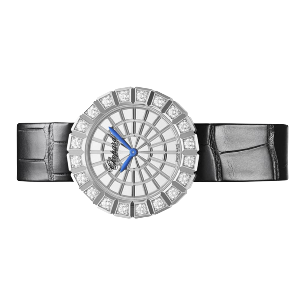 Chopard Ladies Watch – Diamond Detail & Black Leather Strap - view 2