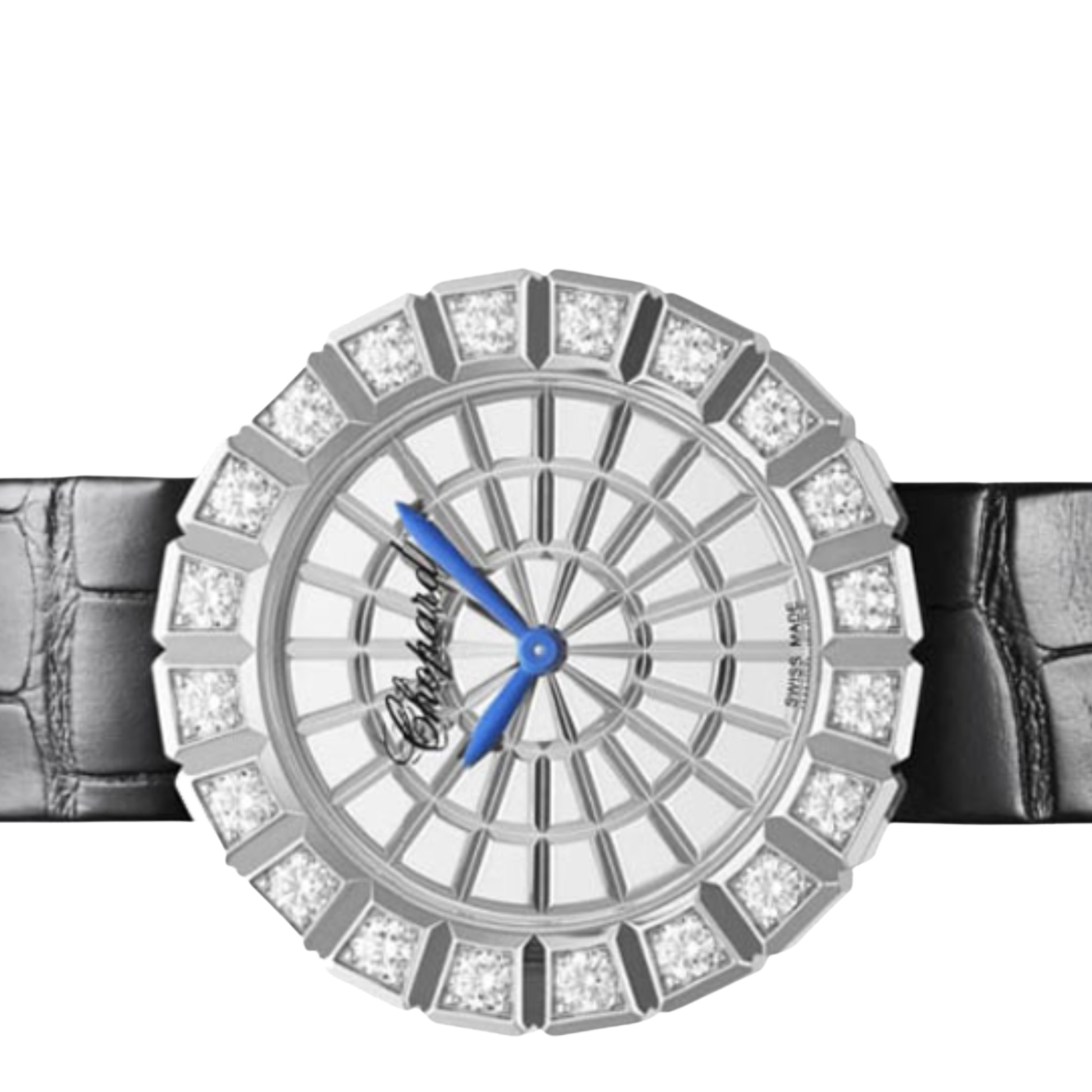 Chopard Ladies Watch – Diamond Detail & Black Leather Strap - view 4