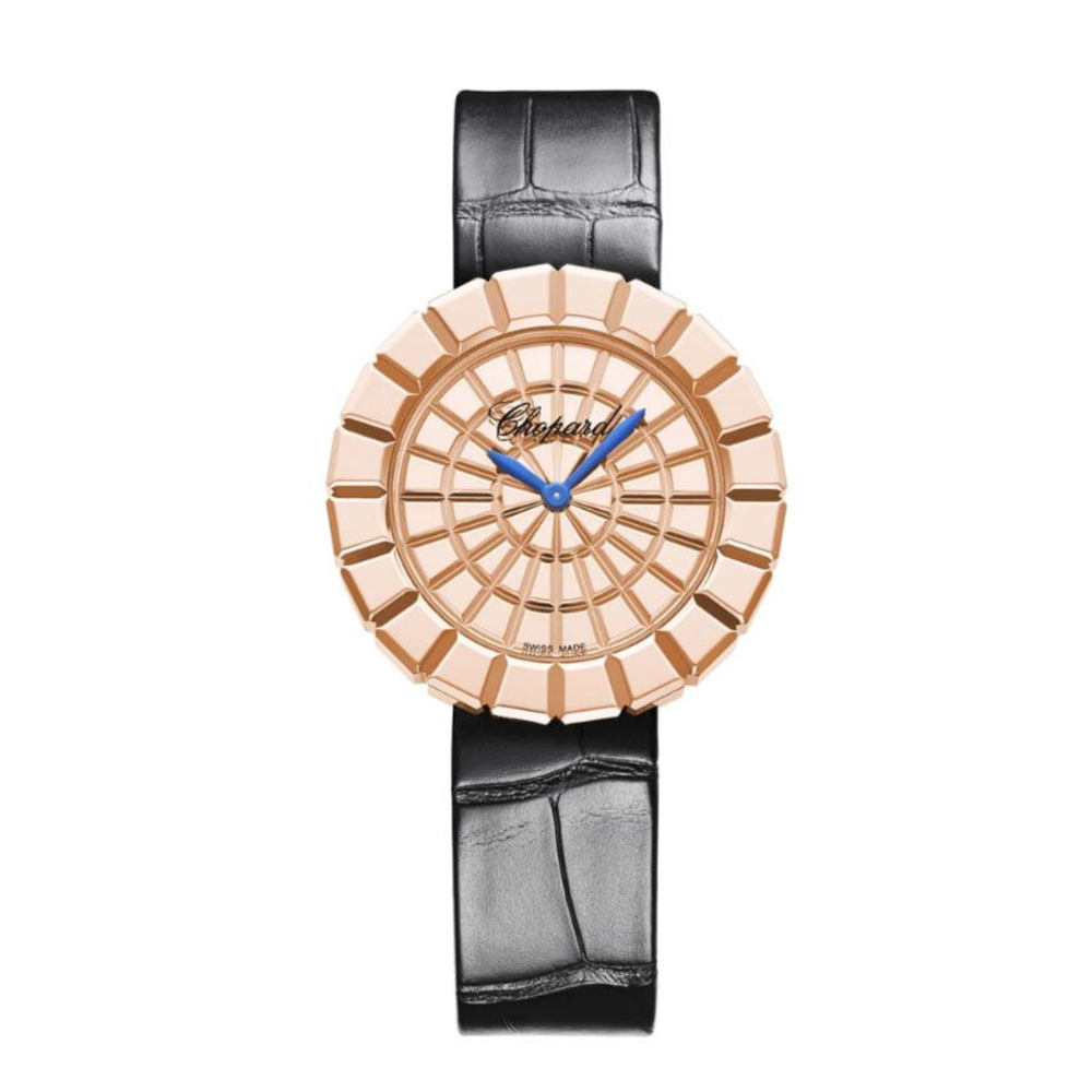 Chopard Ladies Watch – Mosaic Dial & Textured Leather Strap