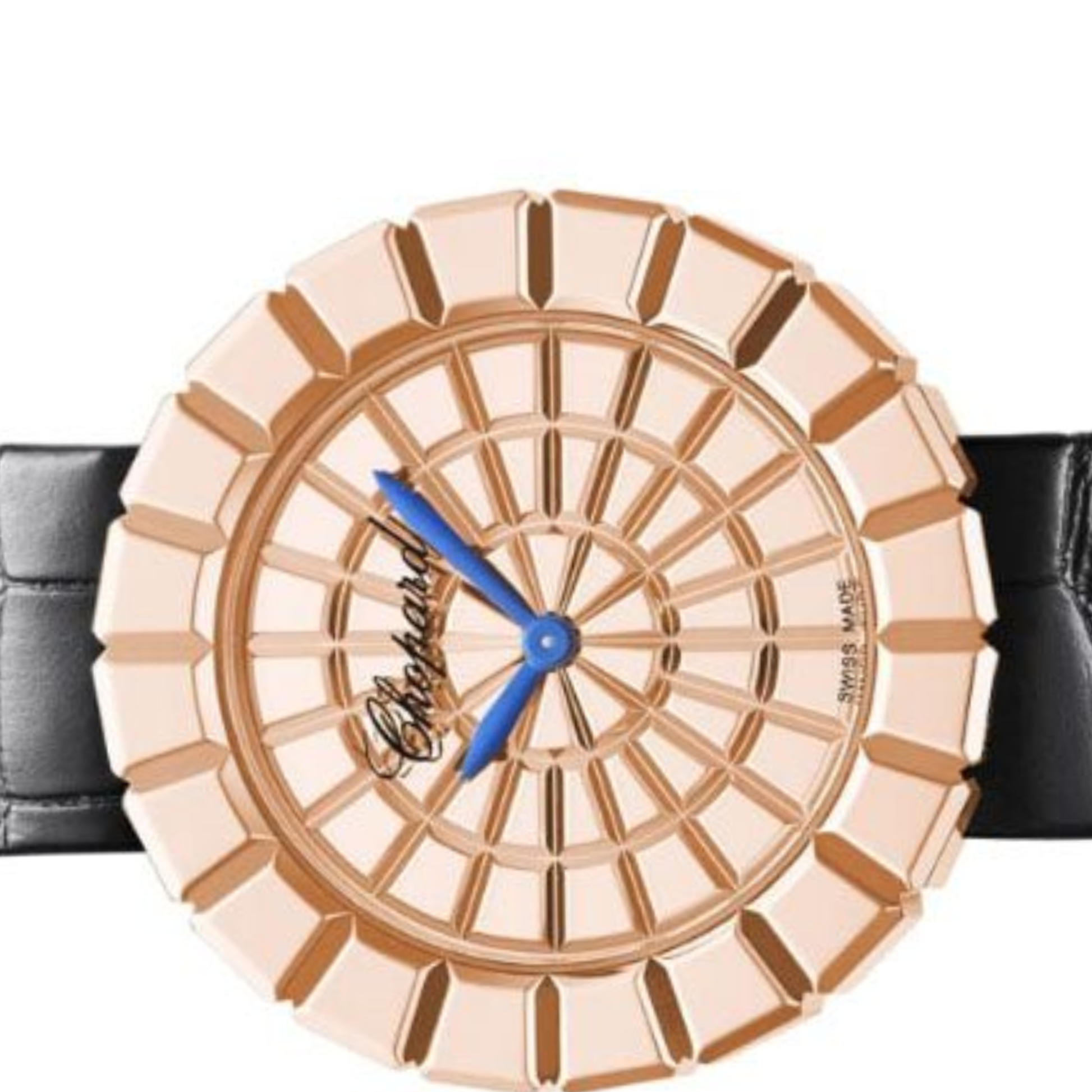 Chopard Ladies Watch – Mosaic Dial & Textured Leather Strap - view 3