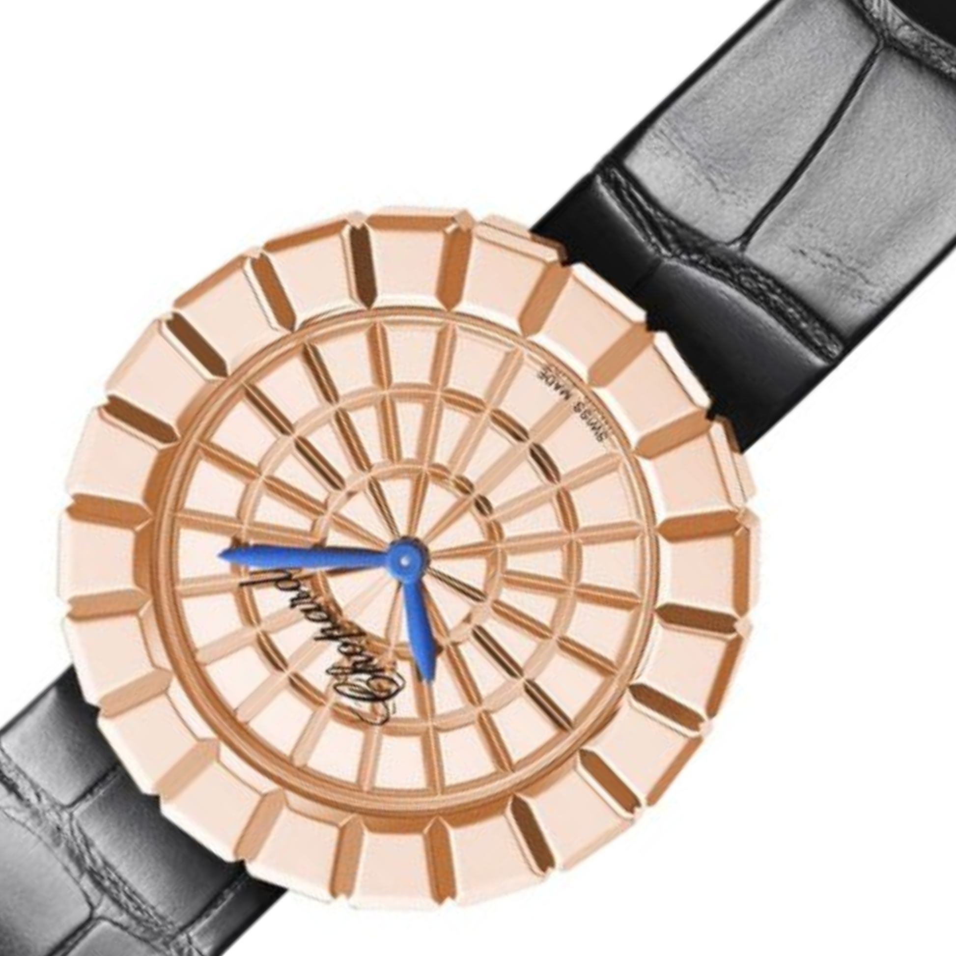 Chopard Ladies Watch – Mosaic Dial & Textured Leather Strap - view 4