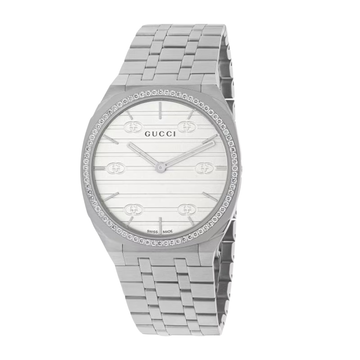 Gucci 25H Ladies Watch – Silver Tone