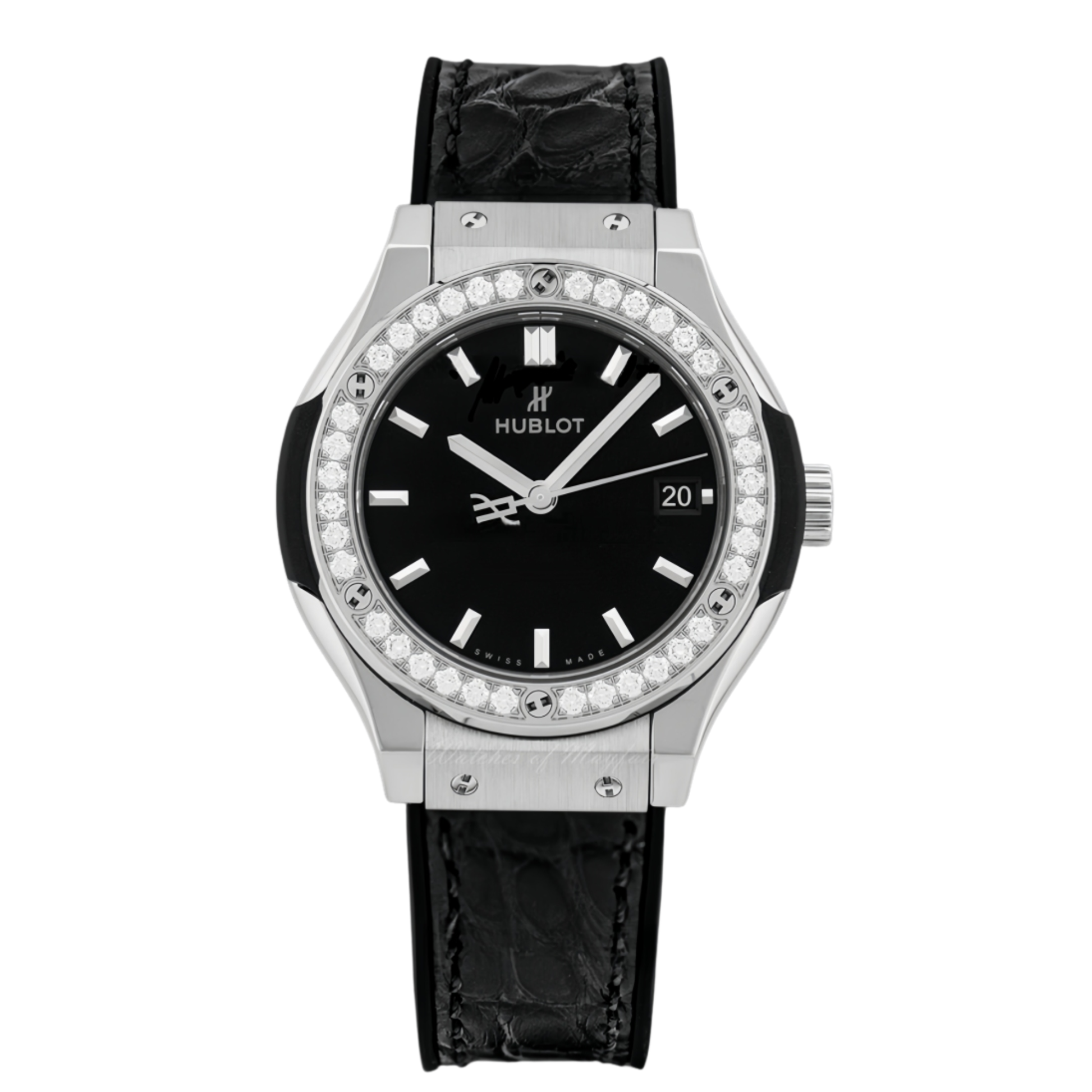 Hublot Classic Fusion Ladies Watch – Black Dial & Diamond Detail