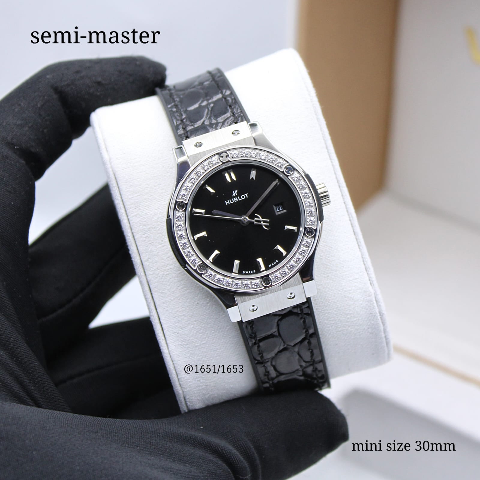 Hublot Classic Fusion Ladies Watch – Black Dial & Diamond Detail - view 5