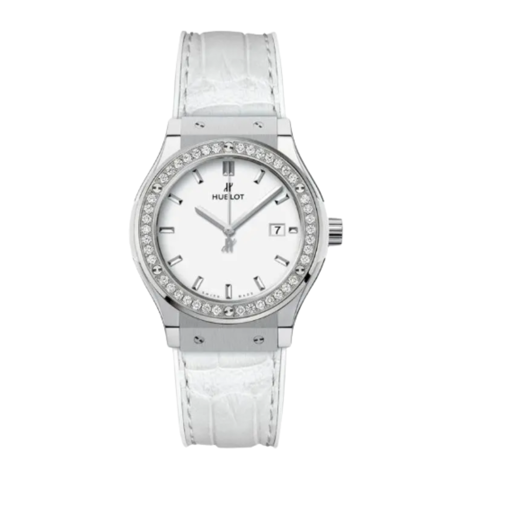 Hublot Classic Fusion Ladies Watch – White Dial & Diamond Detail
