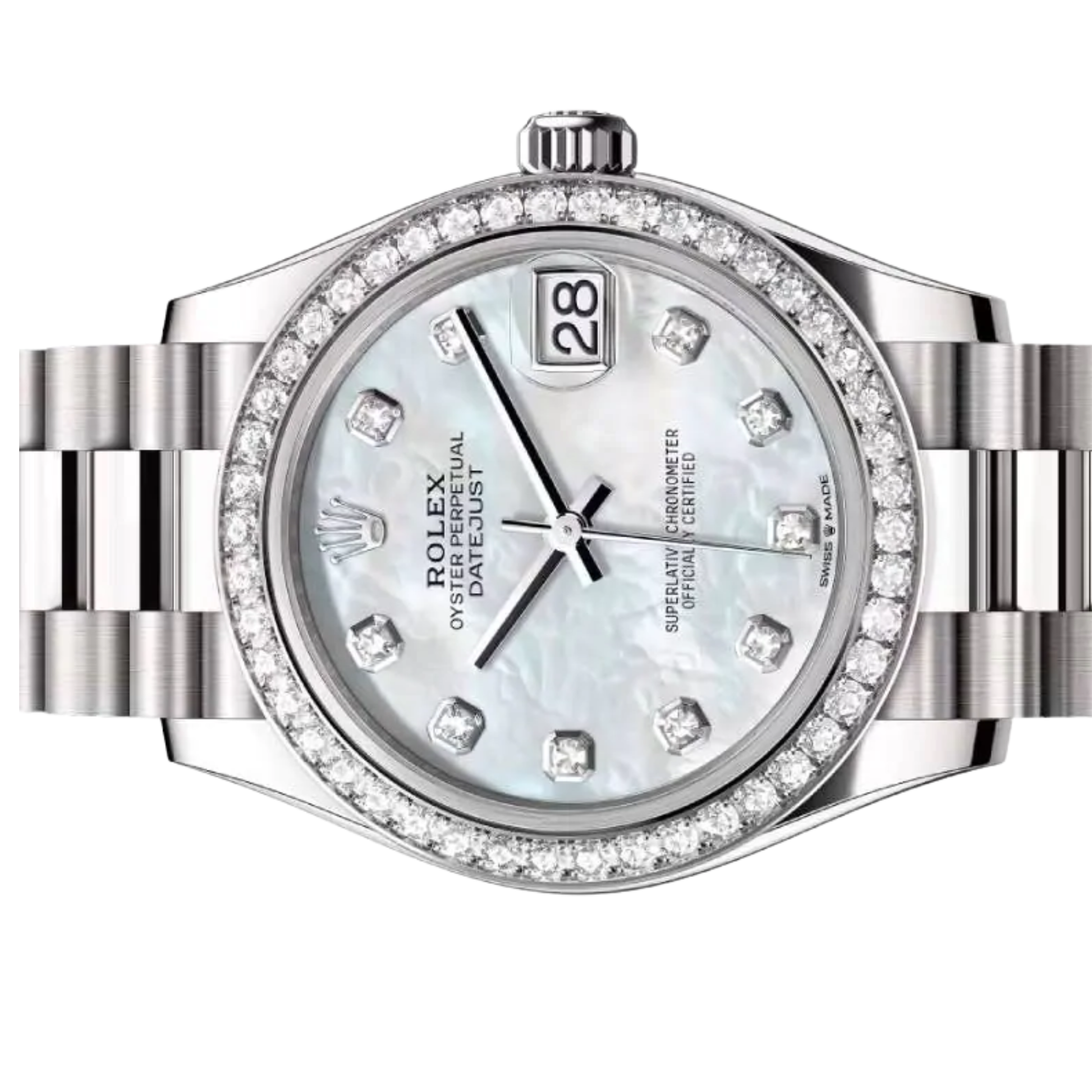 Rolex Lady-Datejust – White Dial & Diamond Detail - view 3