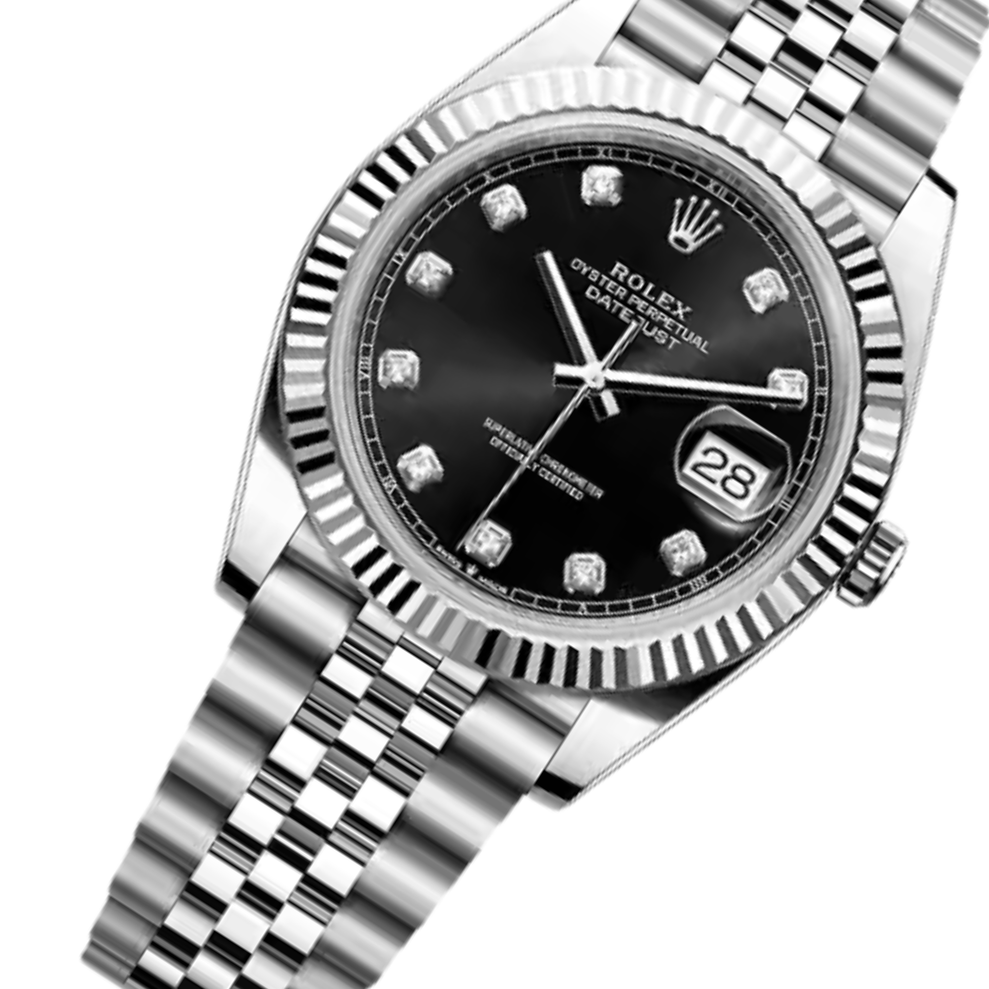 Rolex Lady-Datejust – Black Diamond Dial, Steel Tone - view 4