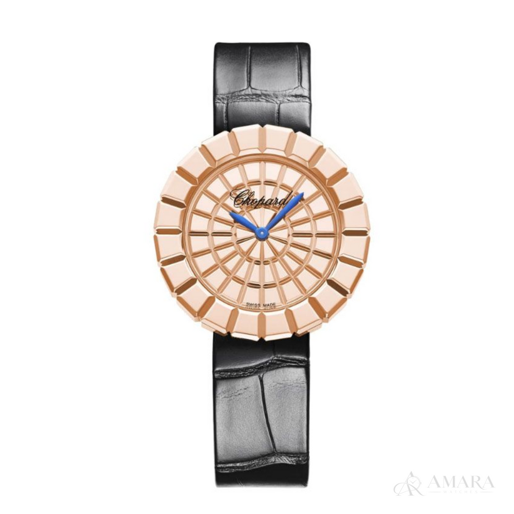 Chopard Ladies Watch – Mosaic Dial & Textured Leather Strap