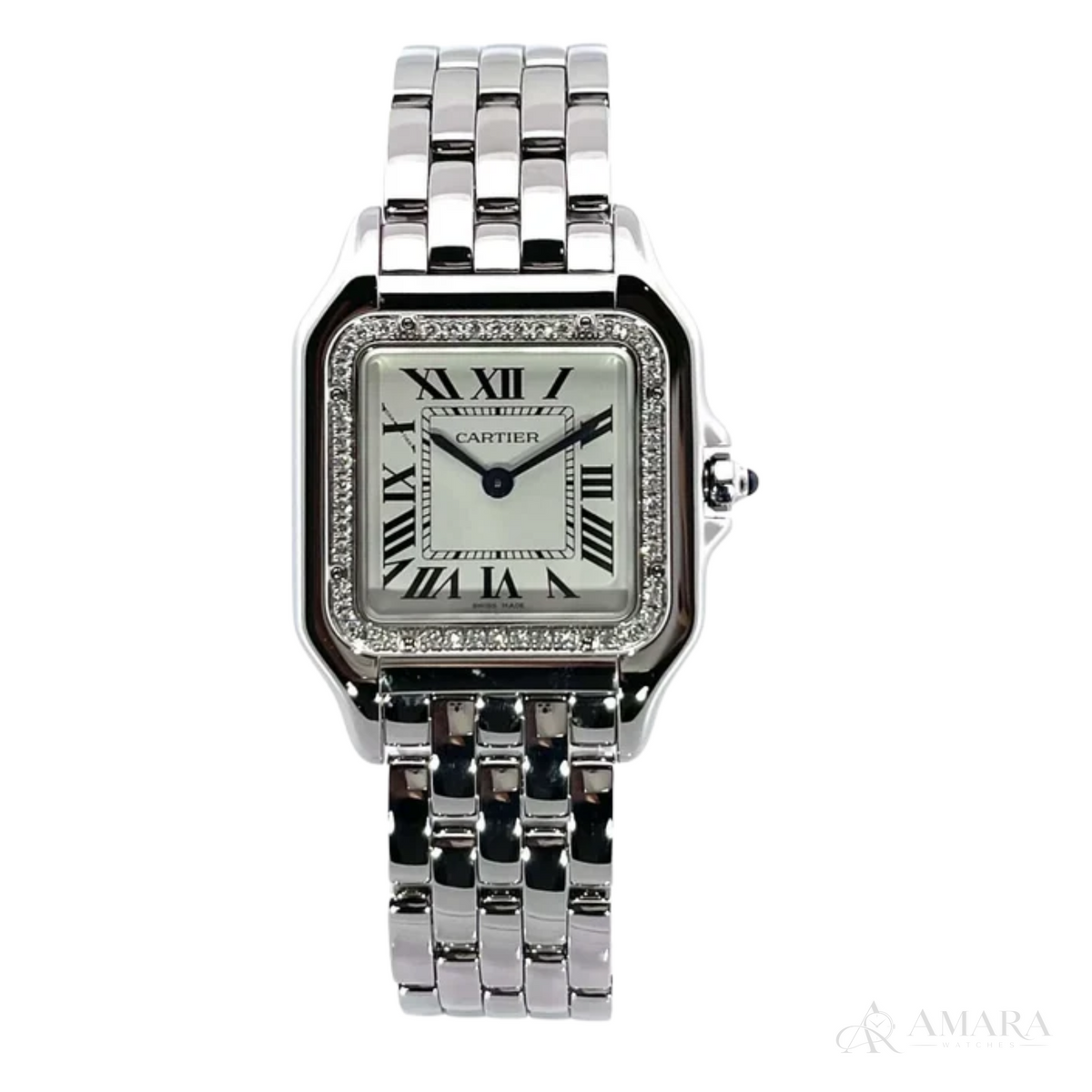 Cartier Panthère Ladies Watch – Silver Tone & Diamond Detail - view 3
