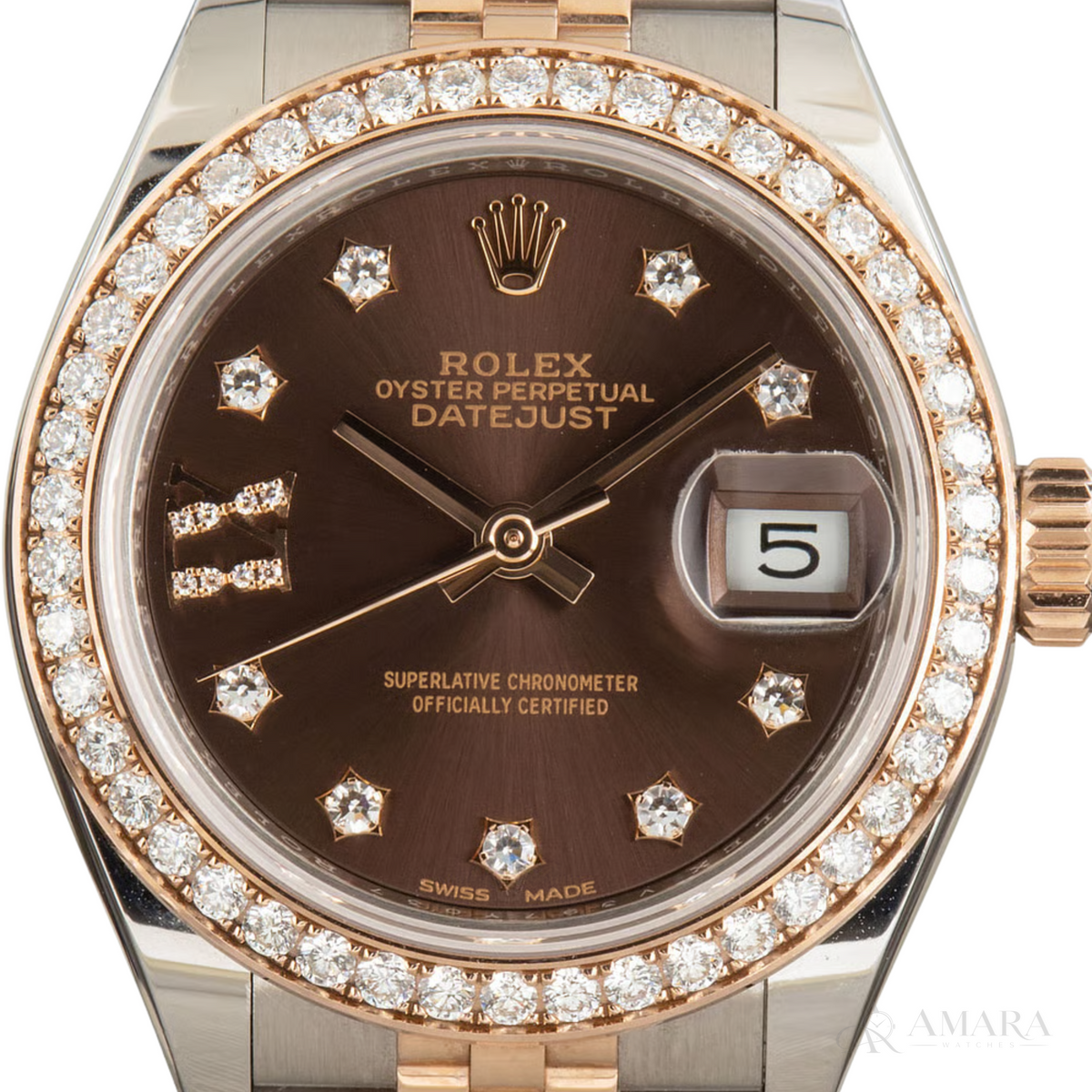 Rolex Lady-Datejust – Two Tone & Diamond Detail - view 4