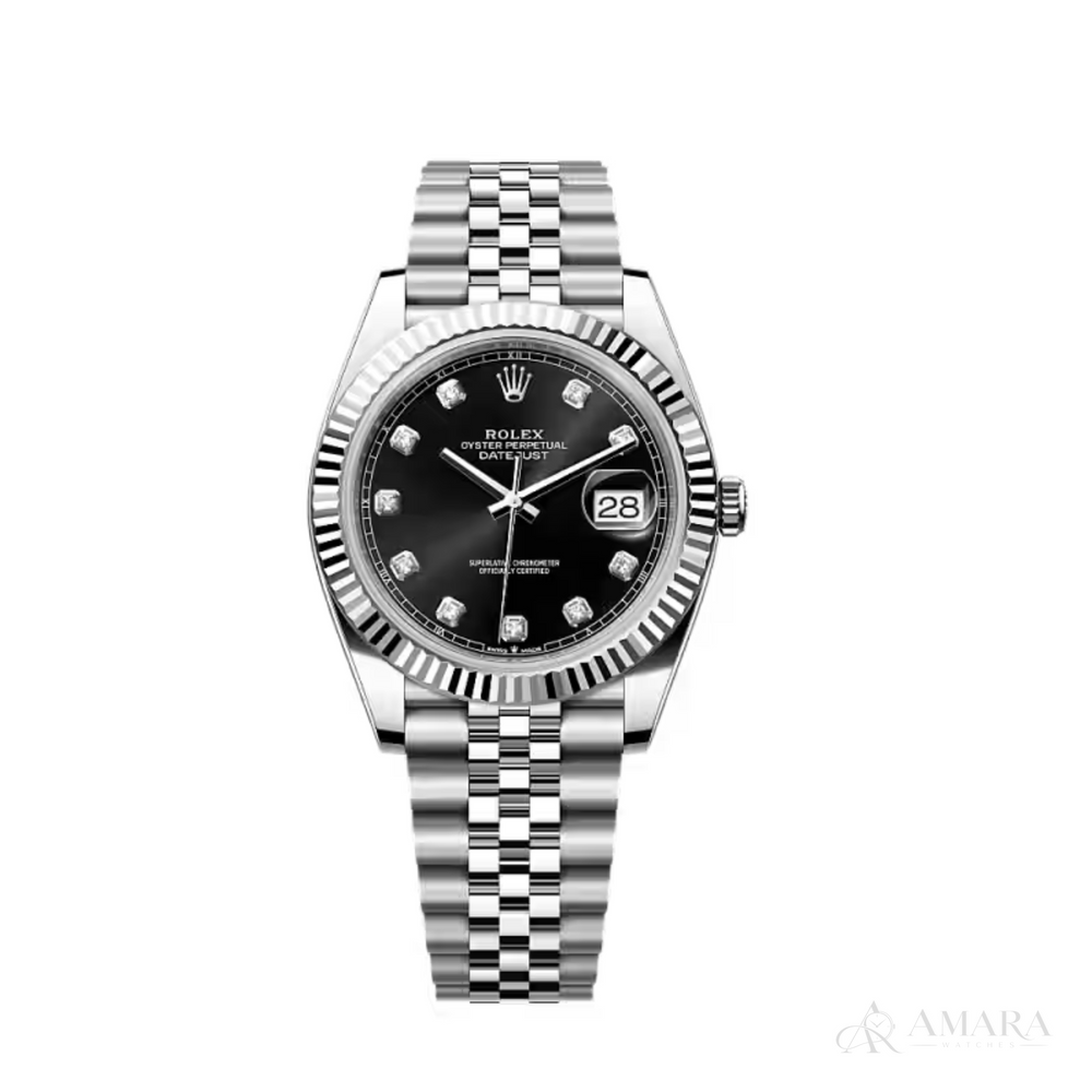 Rolex Lady-Datejust – Black Diamond Dial, Steel Tone - view 6