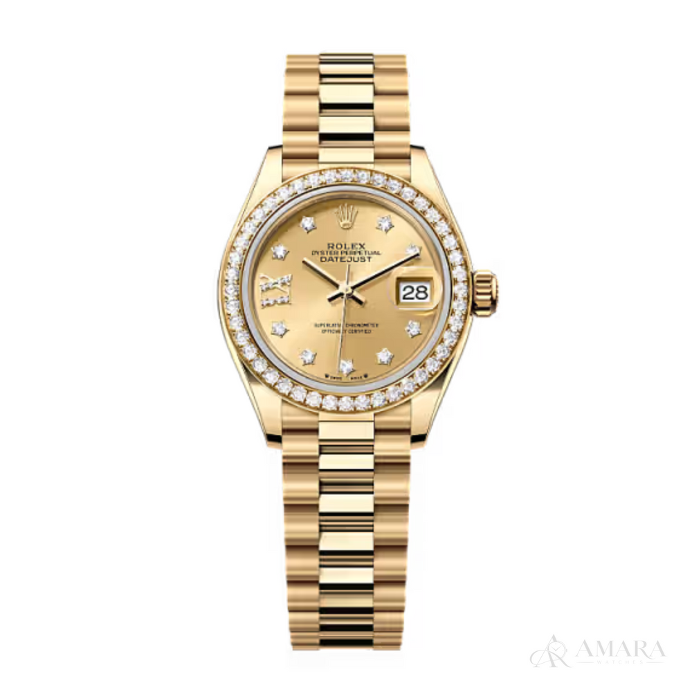Rolex Lady-Datejust – Yellow Gold Tone & Diamond Detail