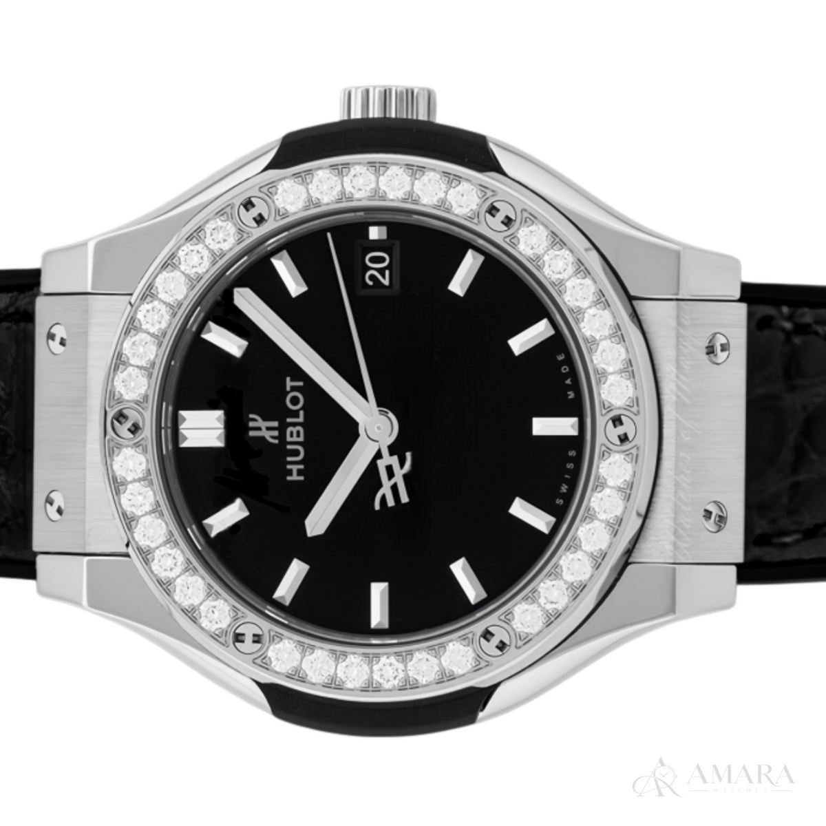 Hublot Classic Fusion Ladies Watch – Black Dial & Diamond Detail - view 3