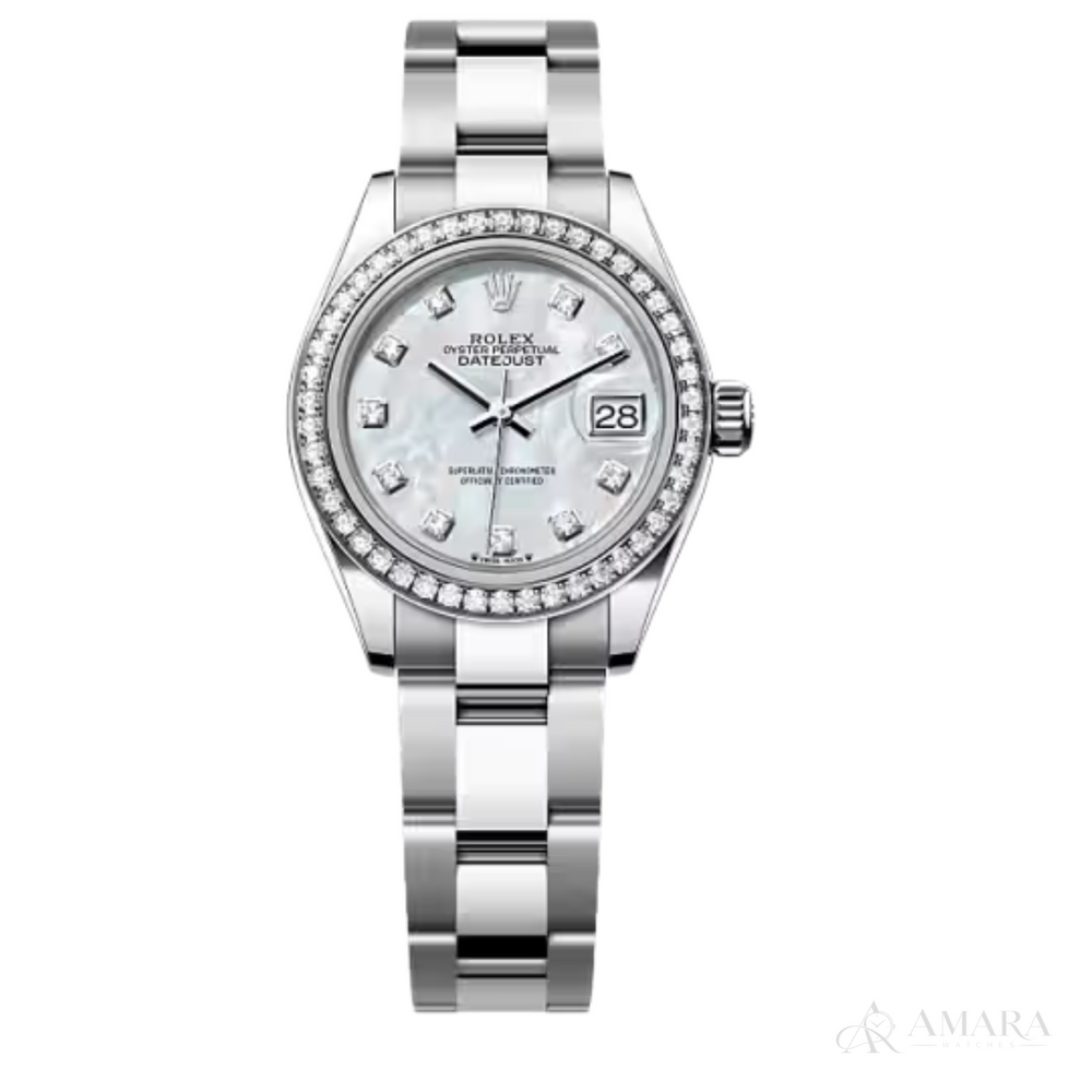 Rolex Lady-Datejust – White Dial & Diamond Detail