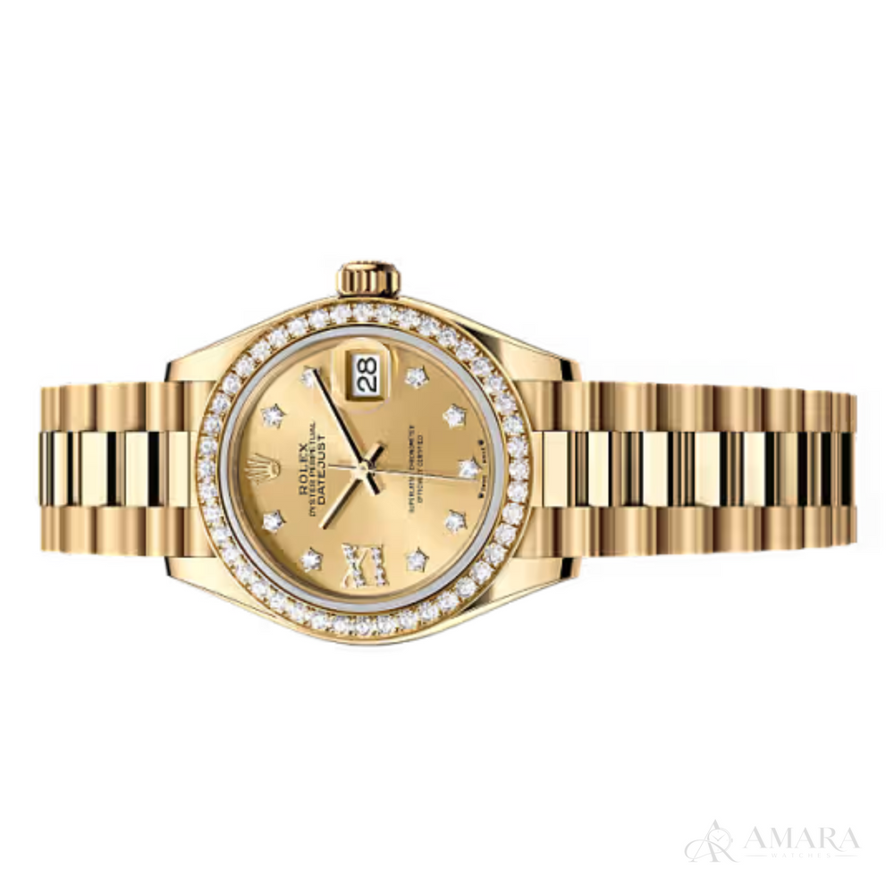 Rolex Lady-Datejust – Yellow Gold Tone & Diamond Detail - view 2