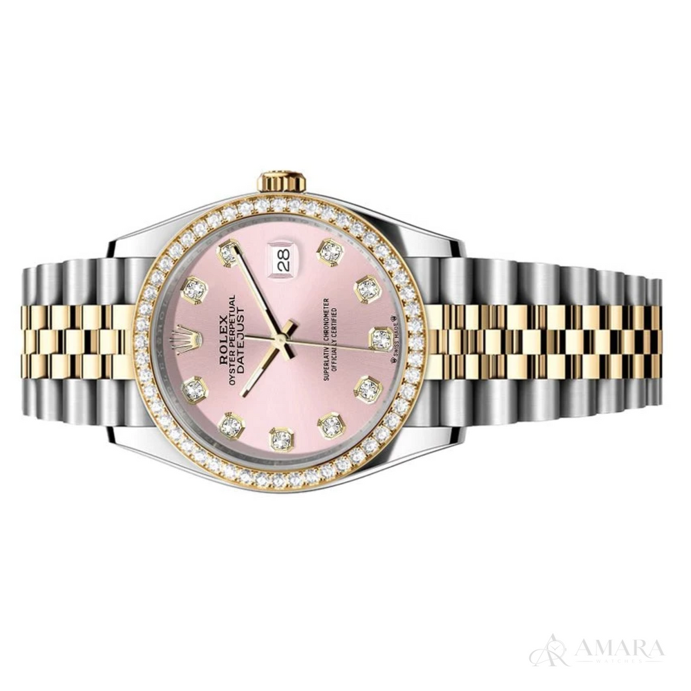 Rolex Lady-Datejust – Two Tone, Pink Dial & Diamond Detail - view 2