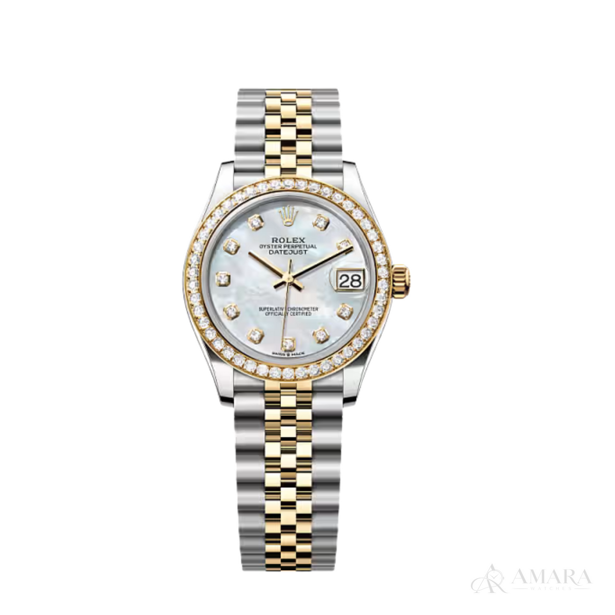 Rolex Lady-Datejust – Two Tone, White Dial & Diamond Detail - view 2