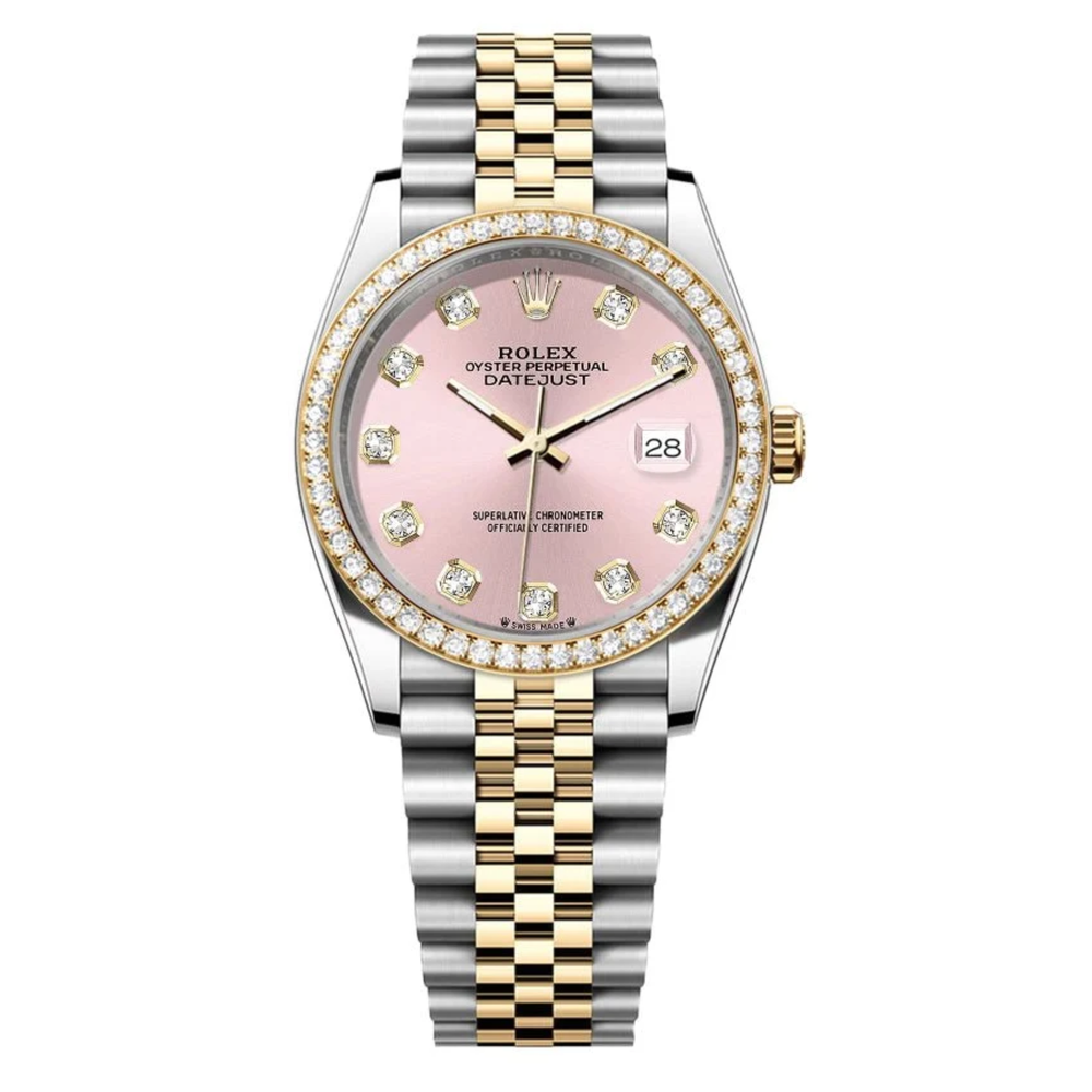 Rolex Lady-Datejust – Two Tone, Pink Dial & Diamond Detail