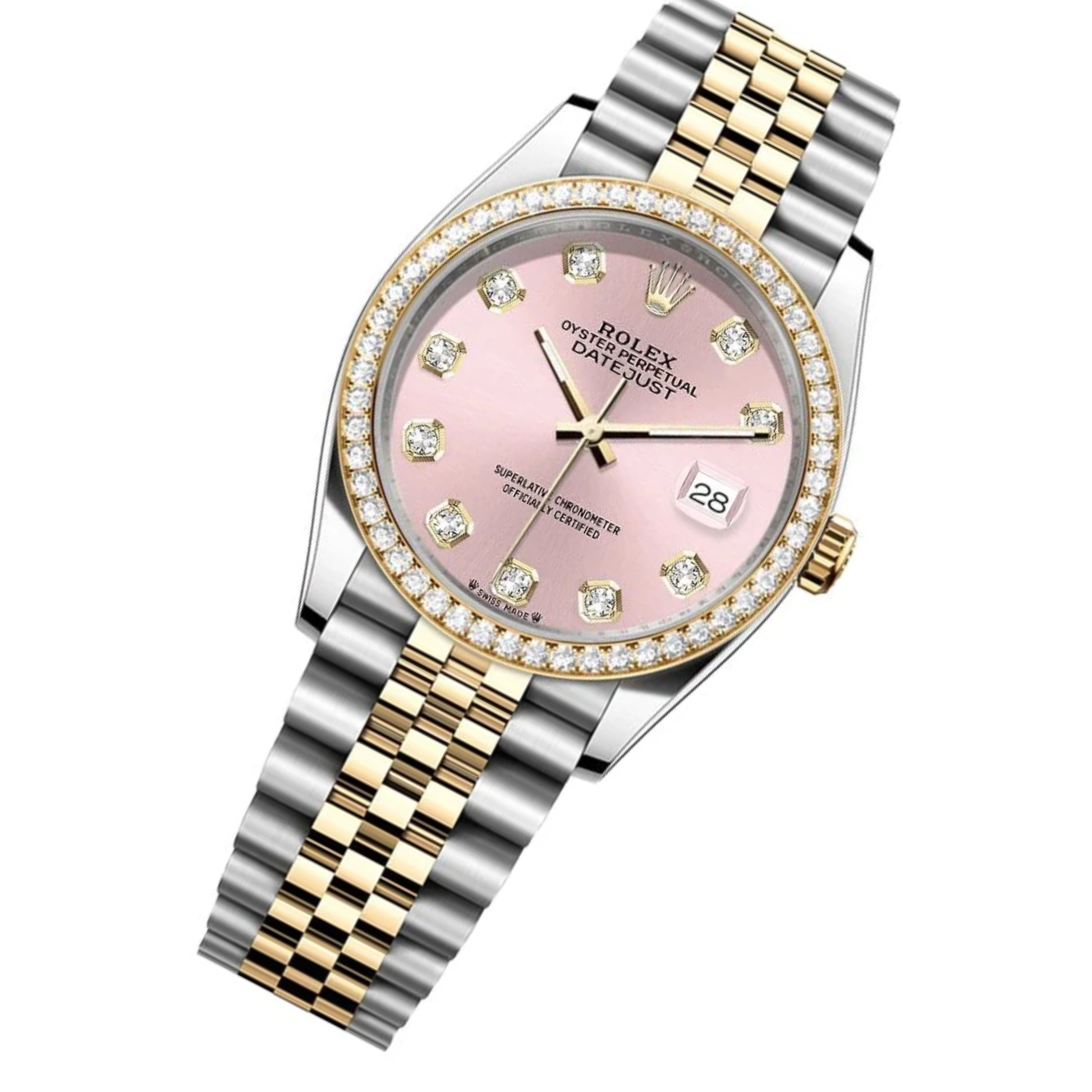 Rolex Lady-Datejust – Two Tone, Pink Dial & Diamond Detail - view 4
