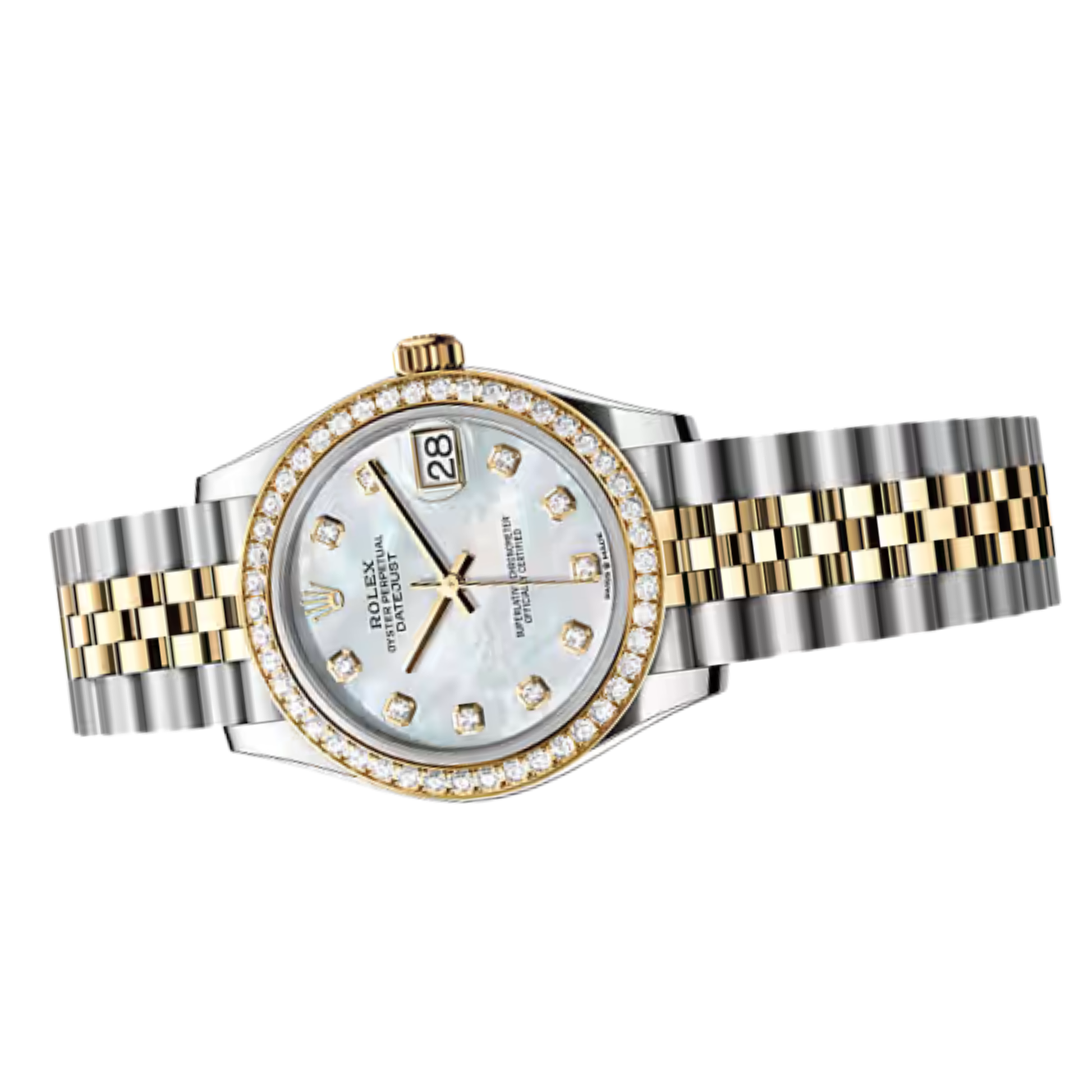 Rolex Lady-Datejust – Two Tone, White Dial & Diamond Detail - view 3