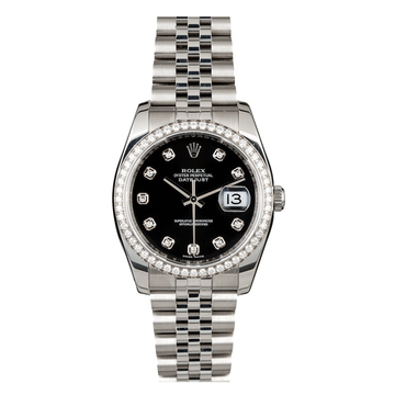 Rolex Lady-Datejust – Black Dial & Diamond Bezel