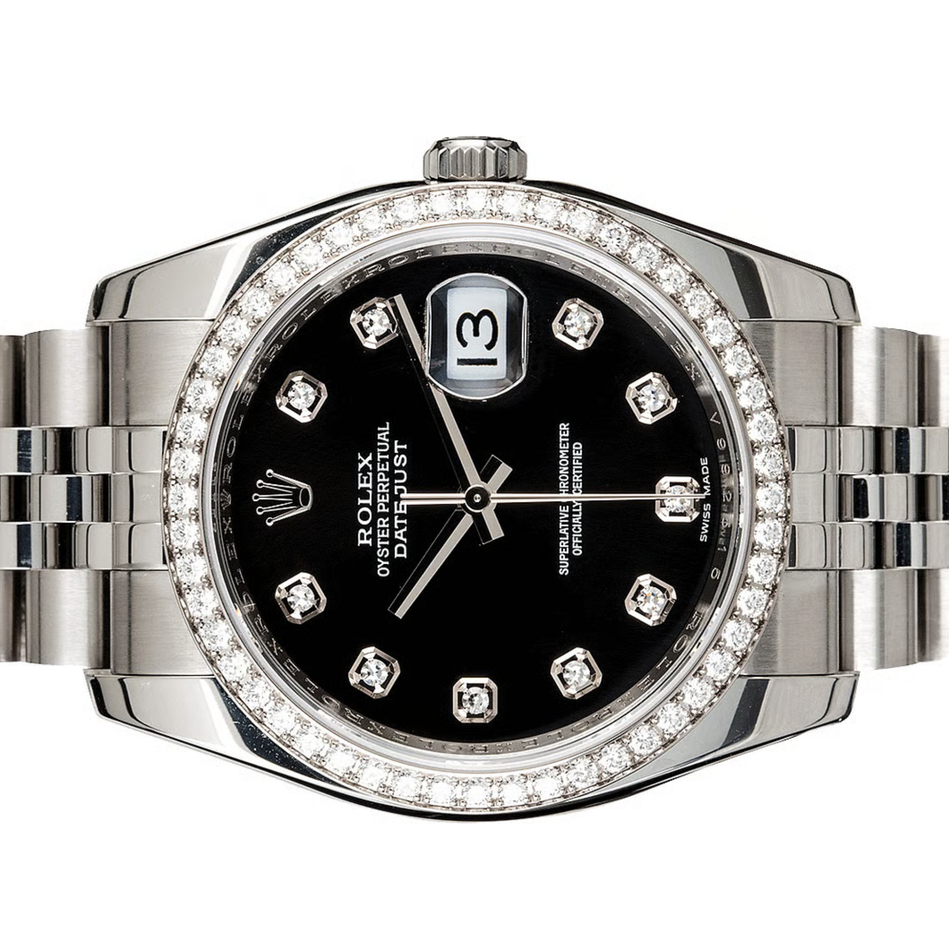 Rolex Lady-Datejust – Black Dial & Diamond Bezel - view 3