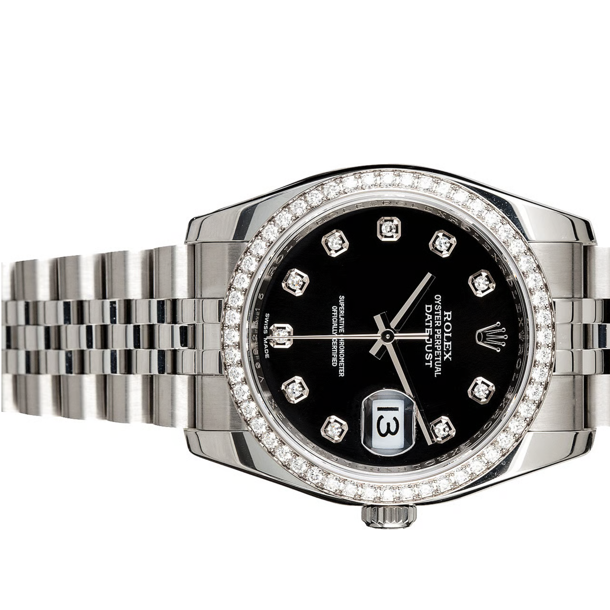 Rolex Lady-Datejust – Black Dial & Diamond Bezel - view 4