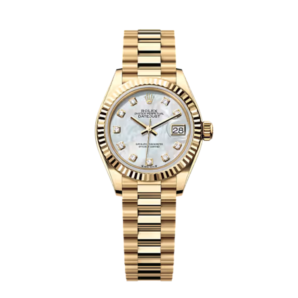 Rolex Lady-Datejust – Yellow Gold Tone & White Diamond Dial