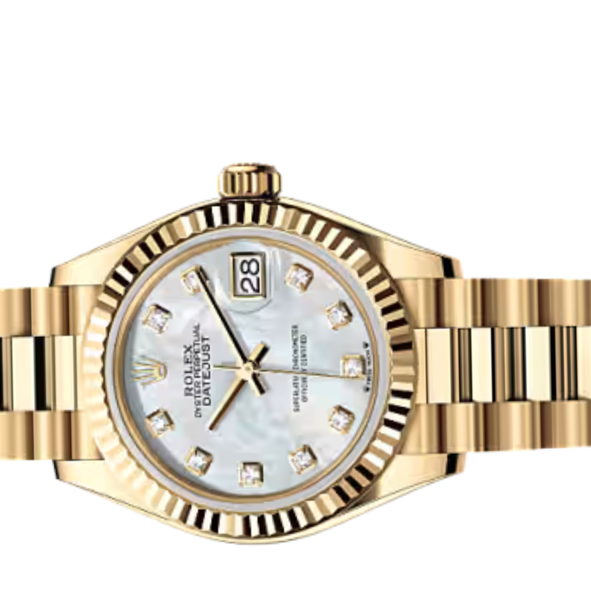 Rolex Lady-Datejust – Yellow Gold Tone & White Diamond Dial - view 3